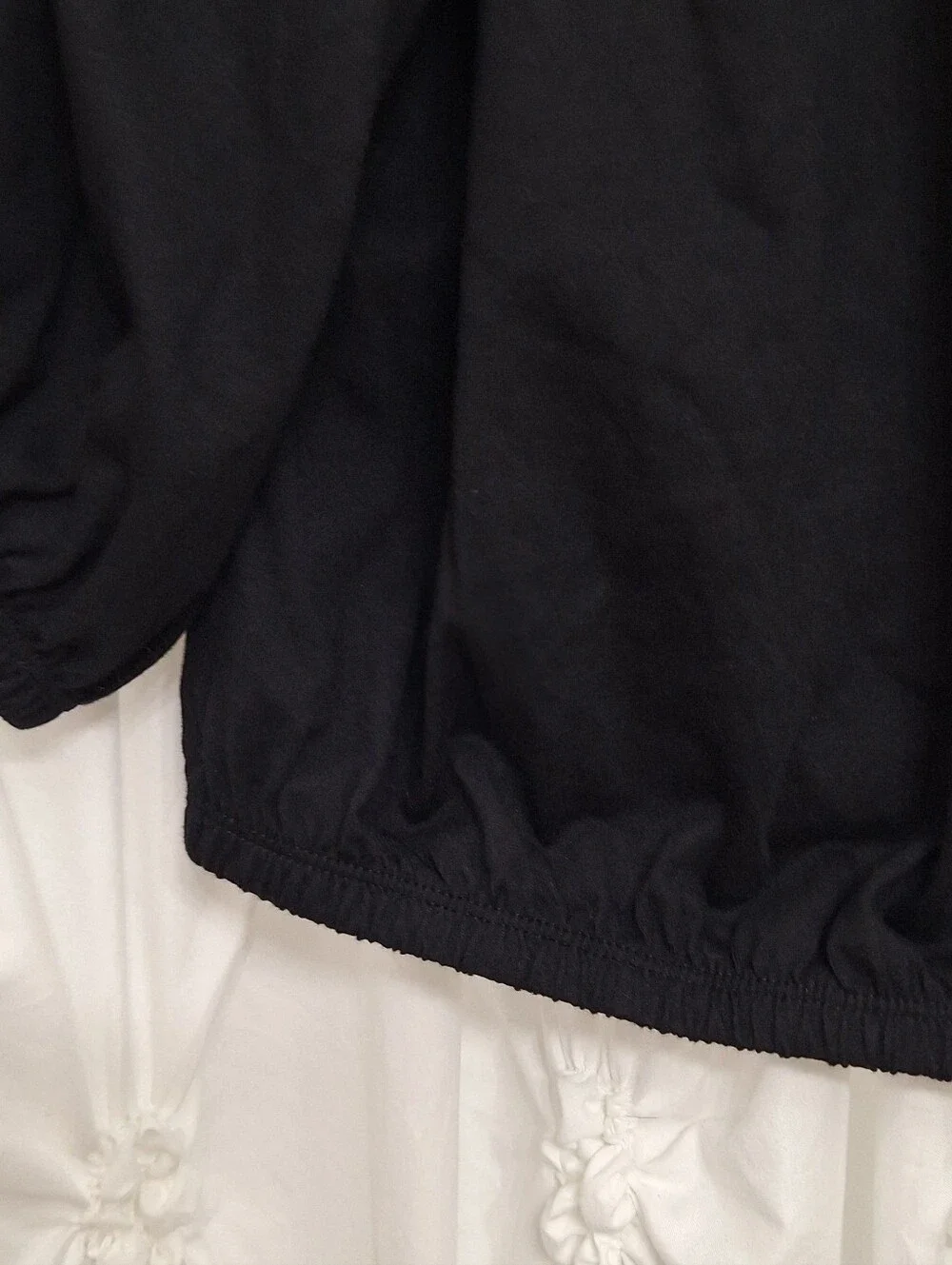 Black Off-Shoulder Puff Sleeve Women's Top